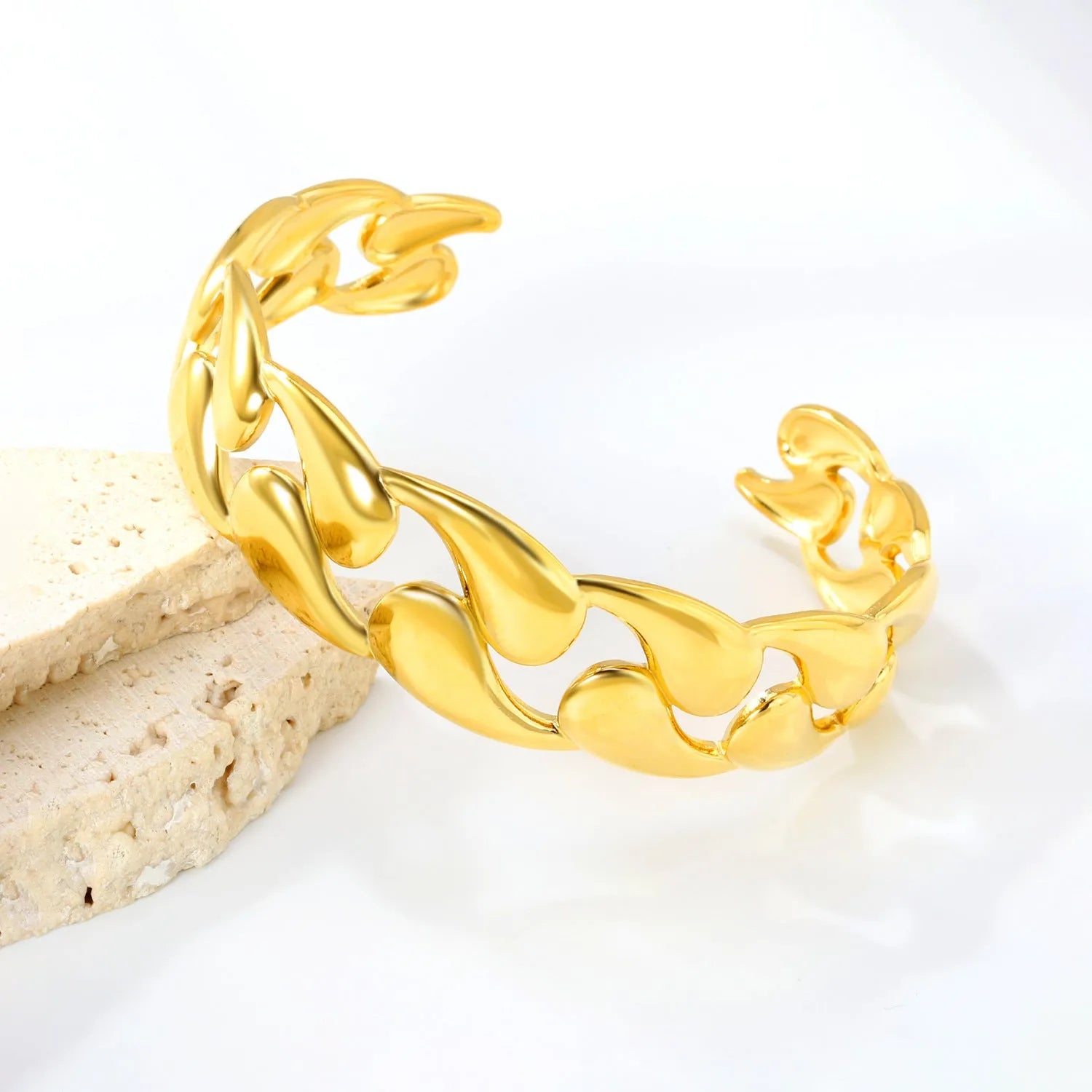 Men's adjustable stainless steel alloy bracelet in gold, silver, and black colour options.