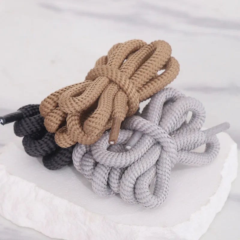 Oval shoelace rope in multiple colours showing length options from 120cm to 160cm for sneaker replacement