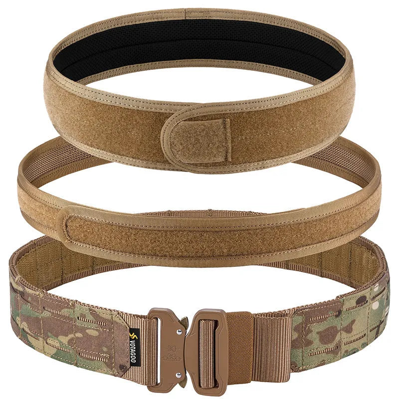 2-inch military waist seal belt with alloy quick-release buckle in CP camouflage colour