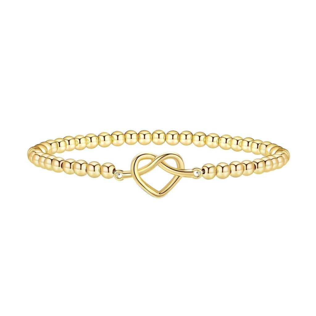 Adjustable stainless steel beaded bracelet with geometric round design in multiple colour options