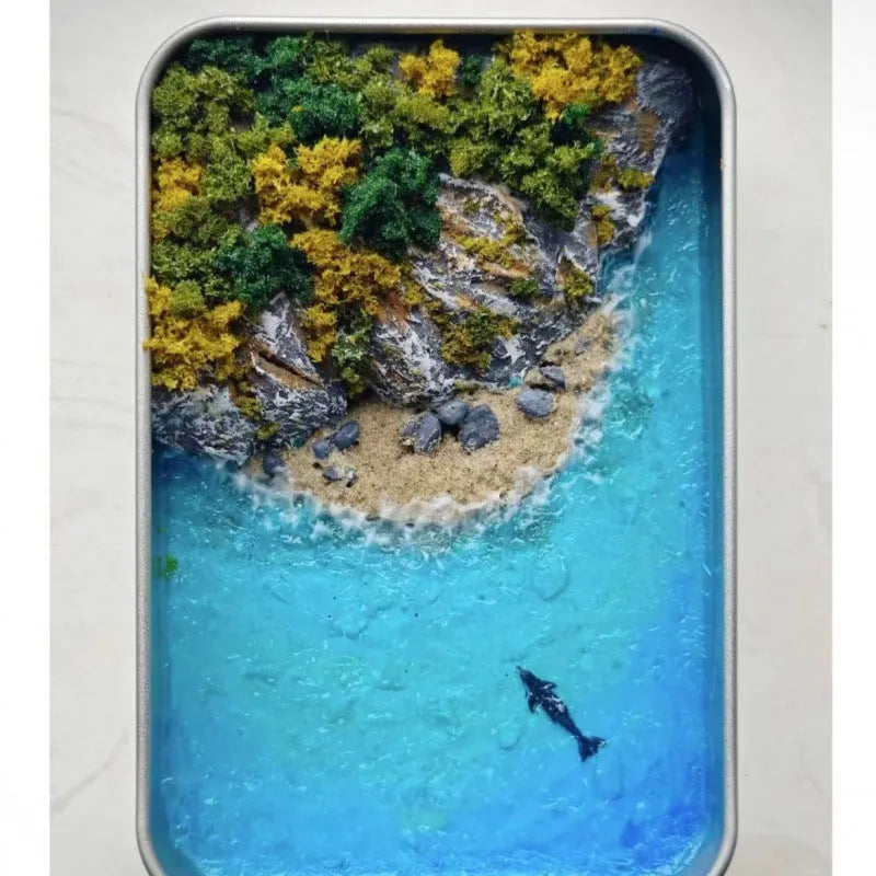 DIY handmade bamboo marine landscape model ornament for aquariums with complete material package