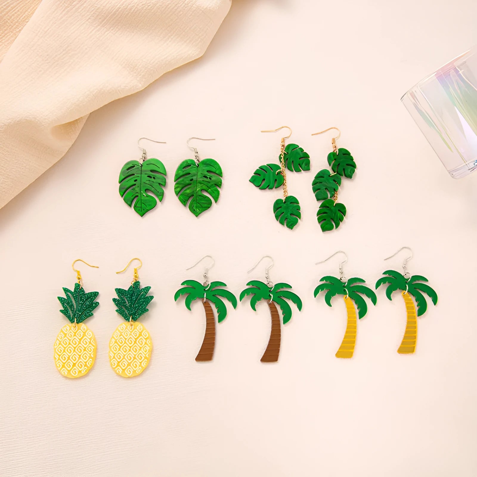 Summer Atmosphere coconut artocarpus heterophyllus acrylic drop ear hooks with alloy fastening