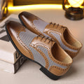 Men's black houndstooth pattern casual shoes with square toe and lace-up front on a rubber sole.