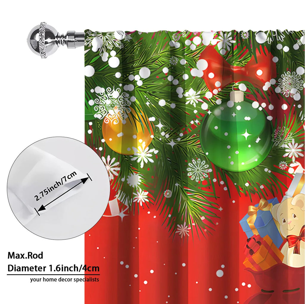 3D digitally printed Christmas curtains with modern pattern in polyester fabric