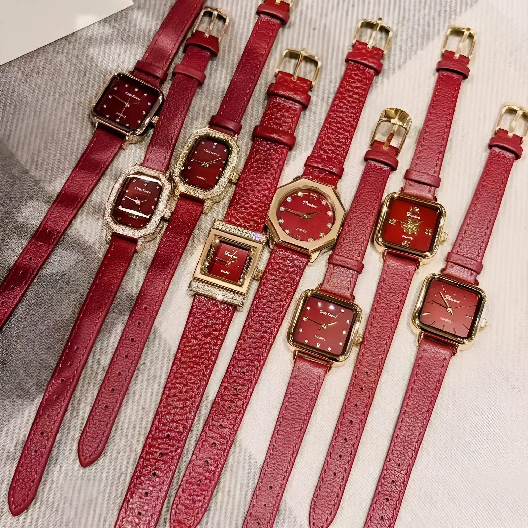 Alloy women's wristwatch with Chinese style octagonal case and diamond decorative elements