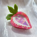 Handmade strawberry hairpin for girls in pastoral style with red or pink colour options