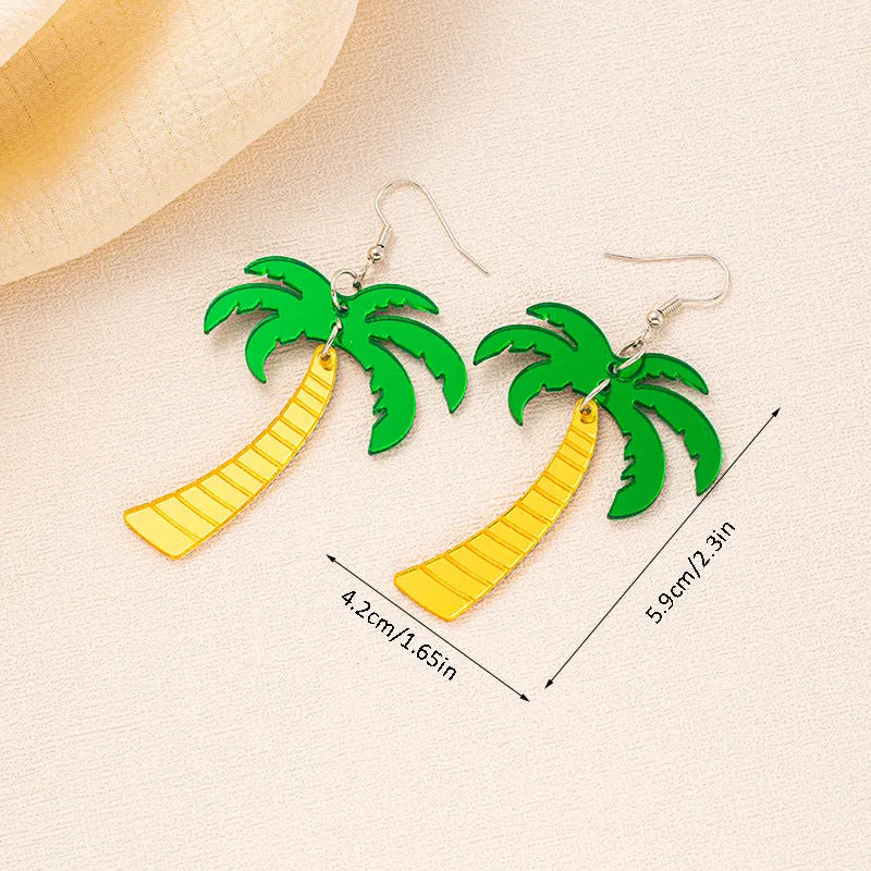 Summer Atmosphere coconut artocarpus heterophyllus acrylic drop ear hooks with alloy fastening