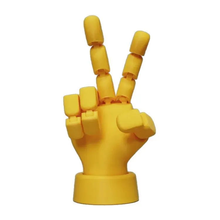 Yellow movable joint hand props for cosplay with articulated fingers