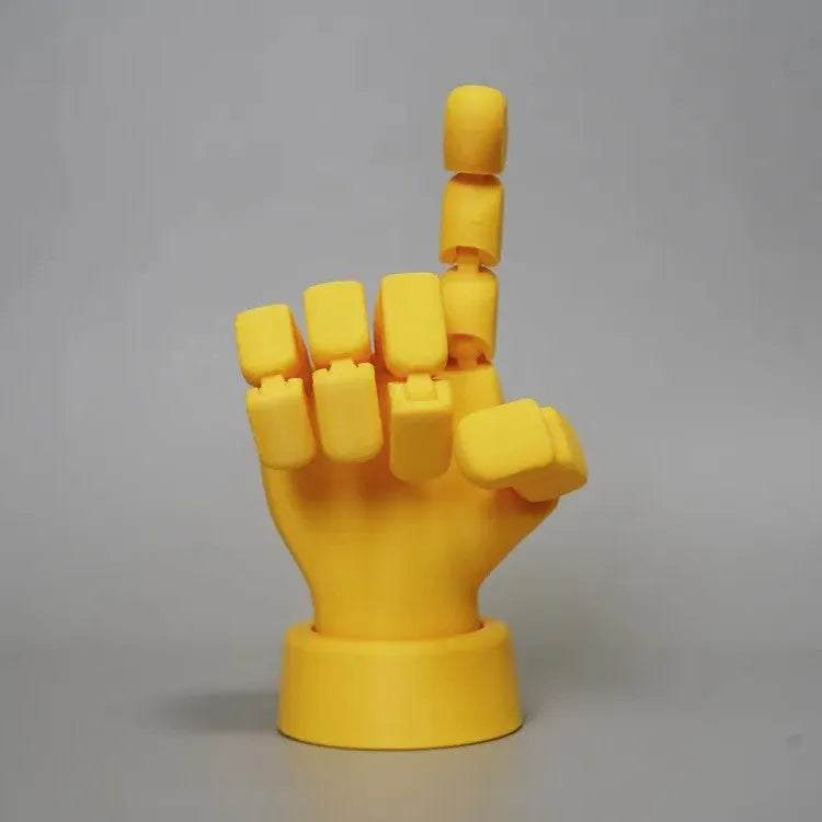 Yellow movable joint hand props for cosplay with articulated fingers