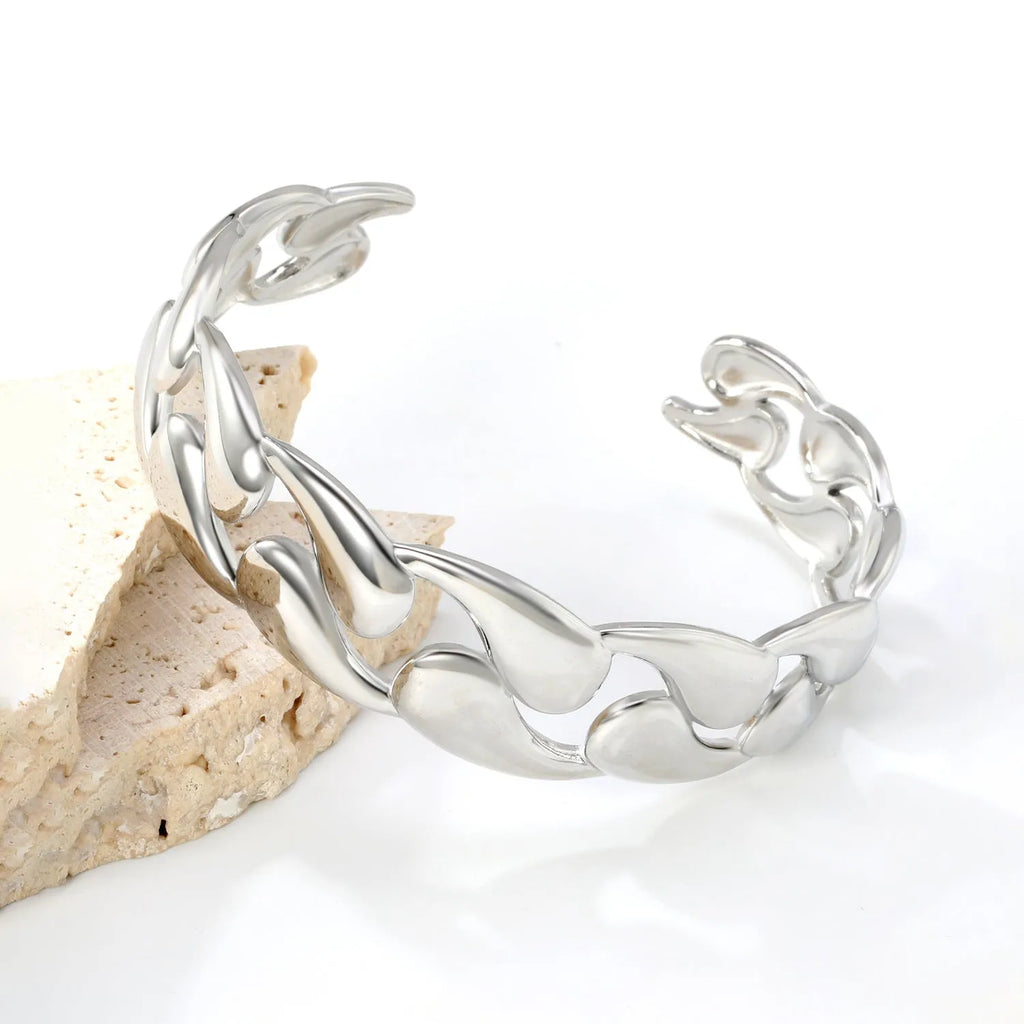 Men's adjustable stainless steel alloy bracelet in gold, silver, and black colour options.