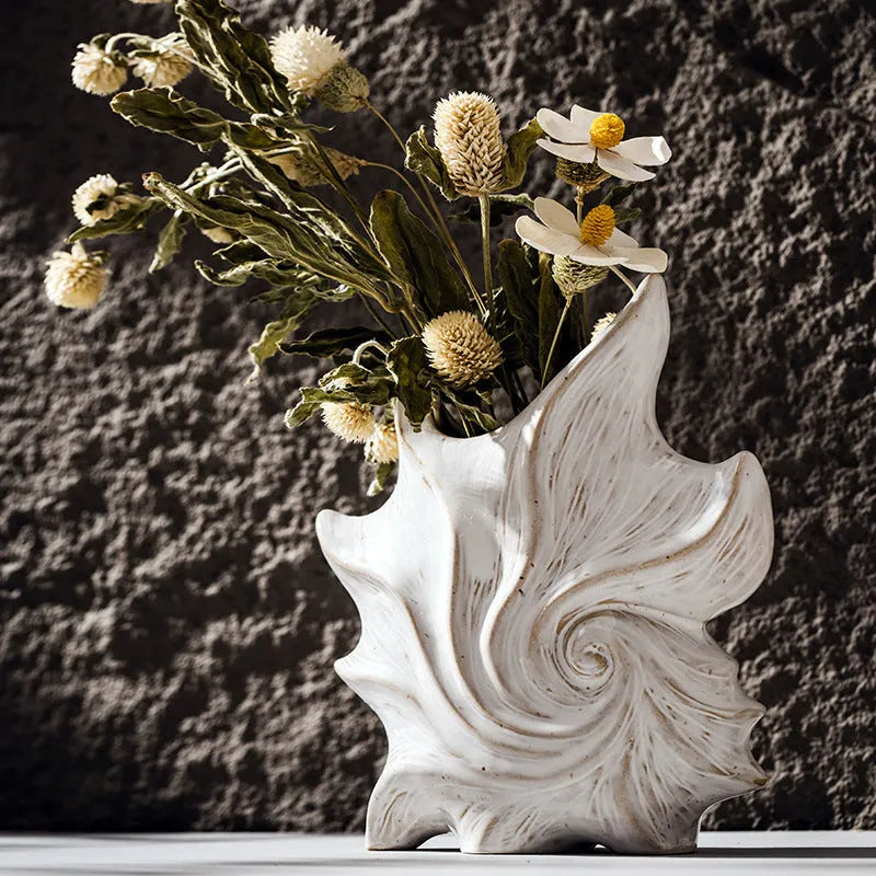 French art ceramic vase with coloured glaze finish in European retro design