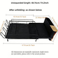 Retractable folding kitchen dish rack for cutlery and cup drainage made from carbon steel