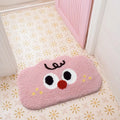 Cartoon big eye clouds pattern on a soft, coloured polyester fibre bathroom mat.