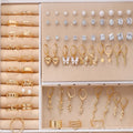 108-piece geometric pearl earring combination set in gold and yellow electroplated alloy