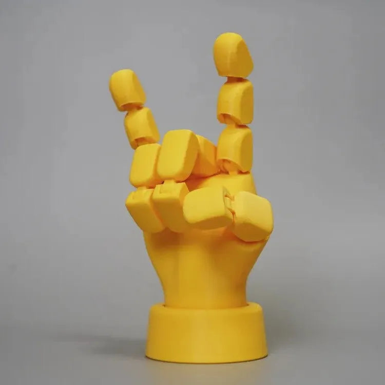Yellow movable joint hand props for cosplay with articulated fingers
