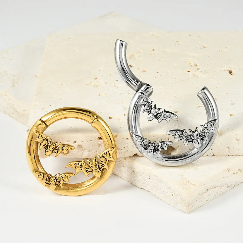 Stainless steel fashion earrings with electroplated totem pattern in various colour options