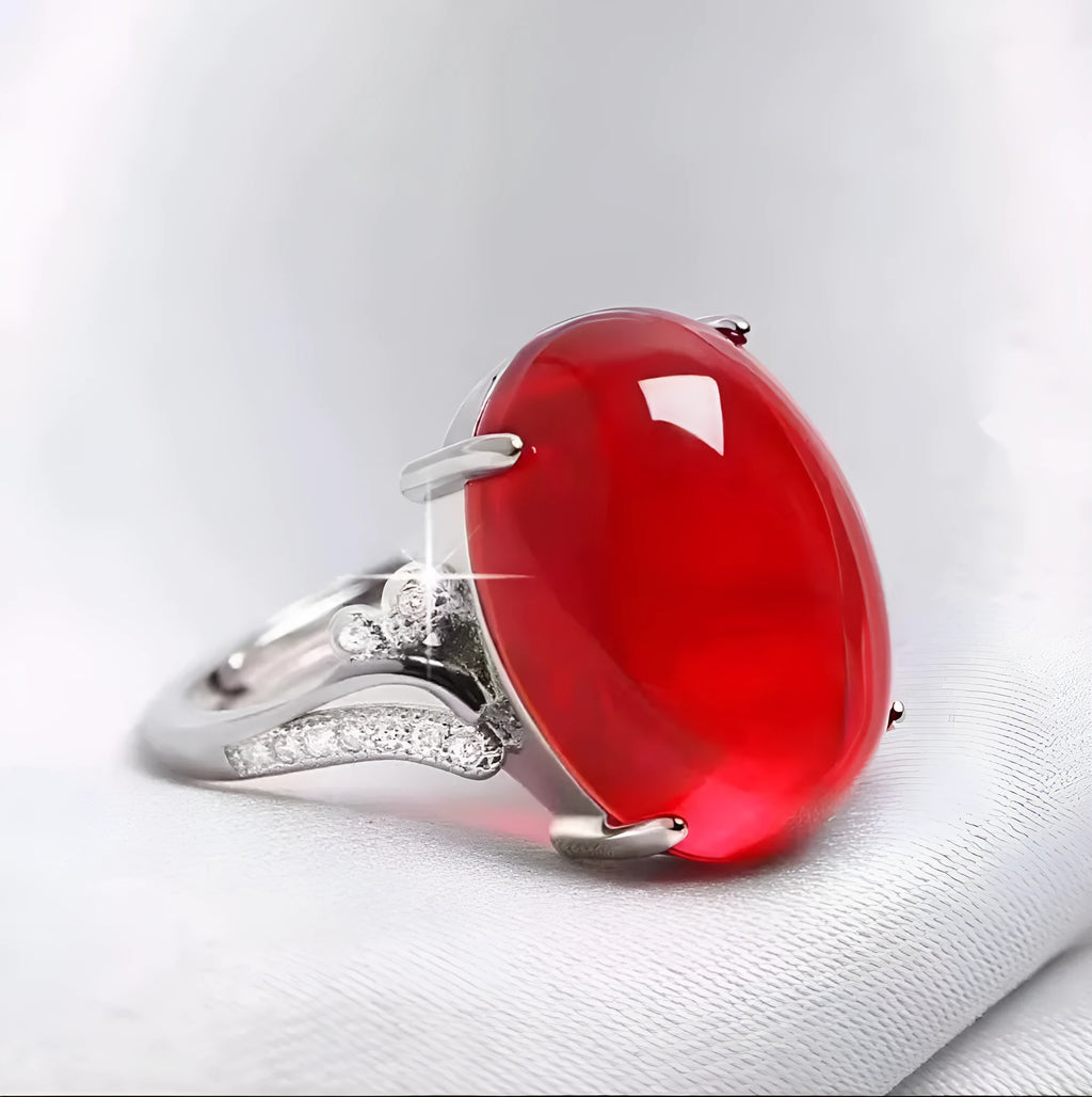Adjustable natural sapphire ring with geometric ethnic design in five colour options