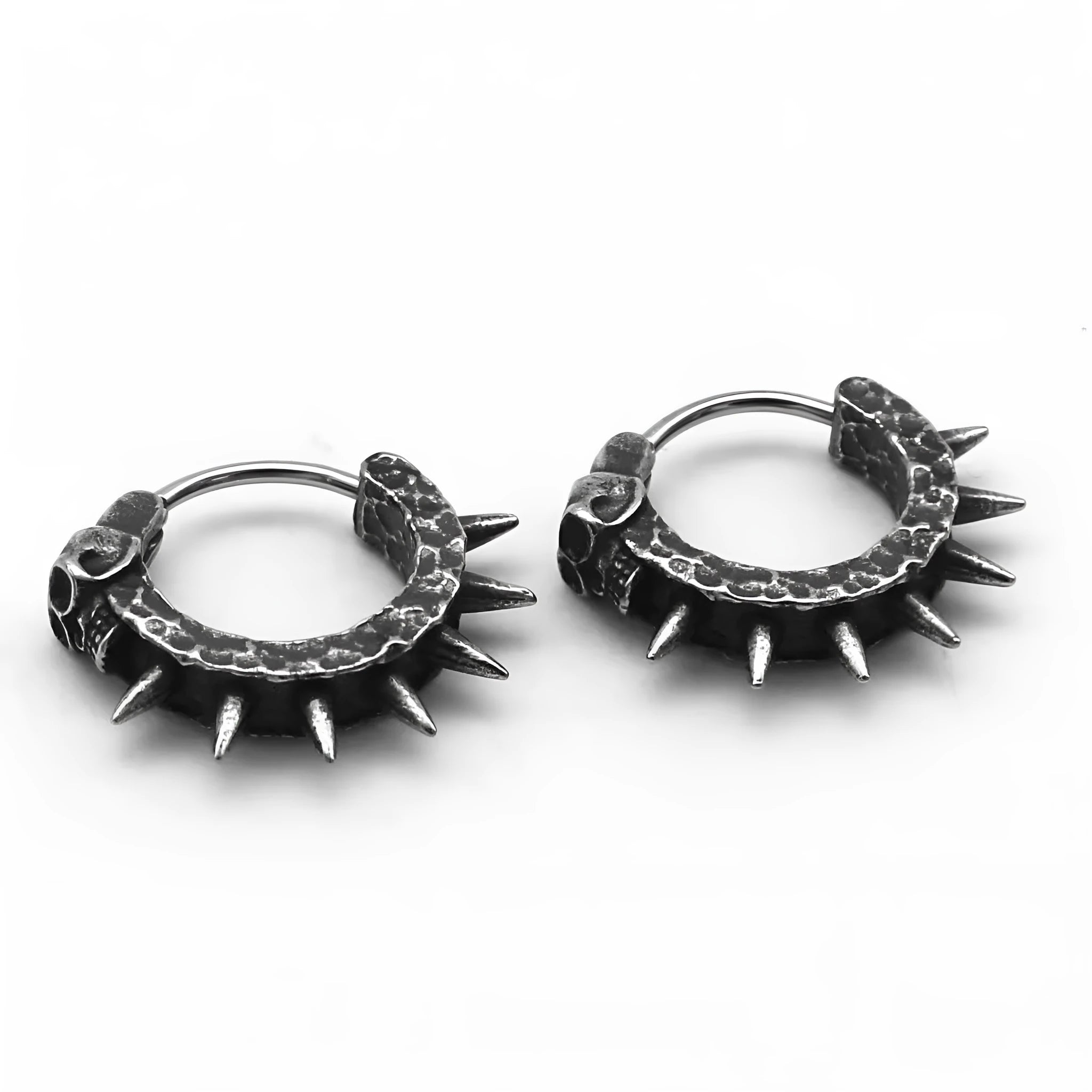 Copper plastic punk motorcycle geometric alloy earrings in retro black colour