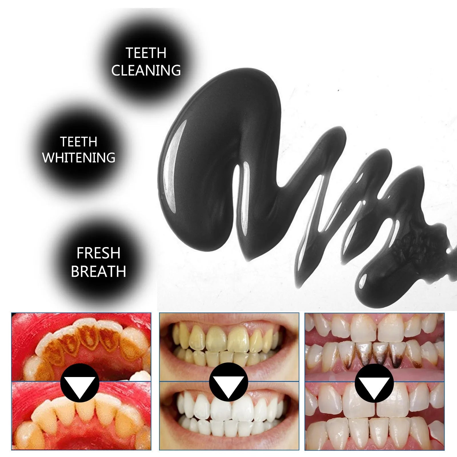 30ml tube of bamboo charcoal bright white toothpaste for stain removal