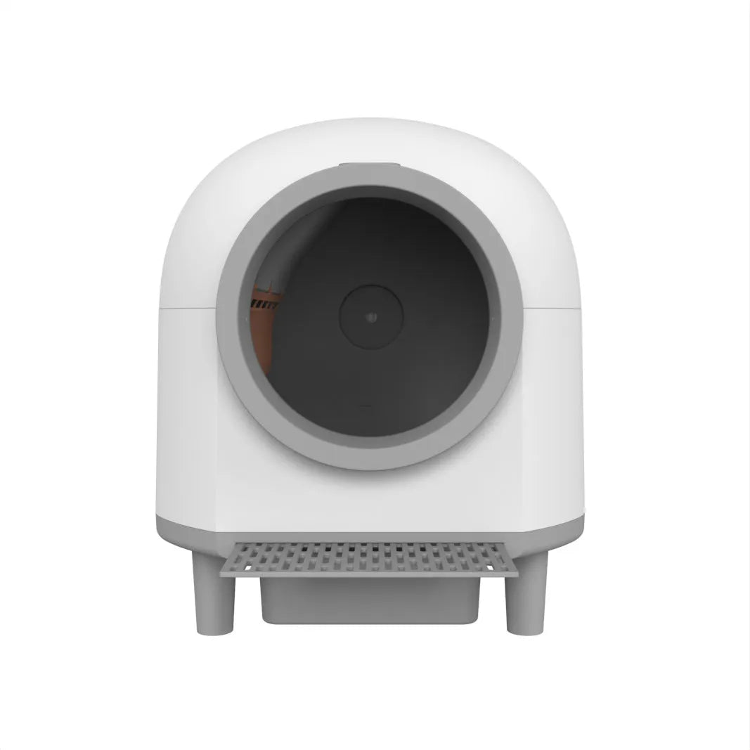 White automatic enclosed litter box for cats up to 10kg with ABS plastic housing
