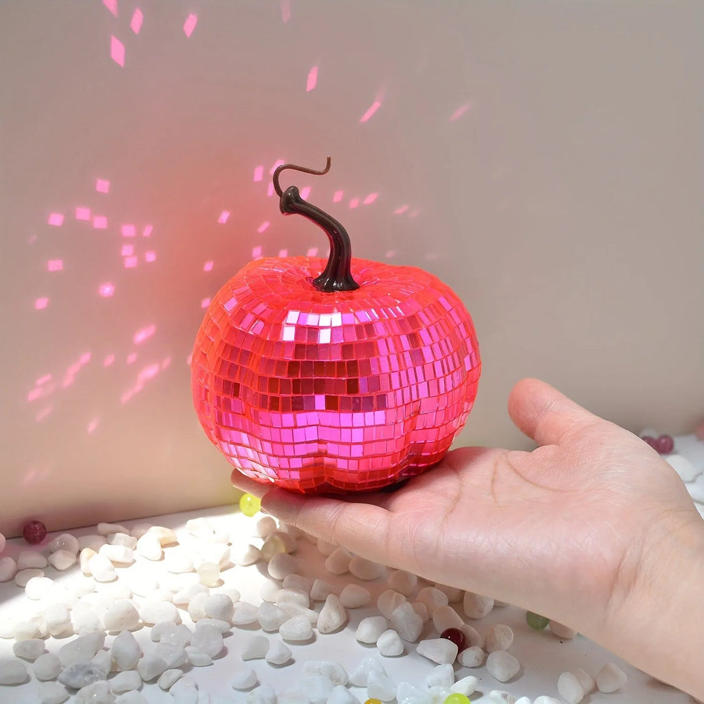Chinese style glass Halloween pumpkin ornament in bionic design with embroidered glass construction