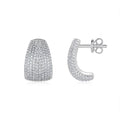 Geometric S925 sterling silver ear studs with moissanite stones and alloy backs