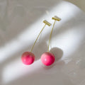 Acrylic peach fruit earrings with copper posts in small and large size options