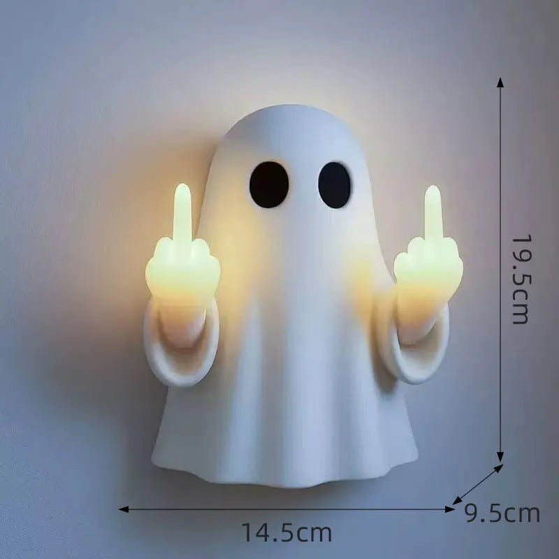 White plastic ghost statue decorative night lamp for Halloween