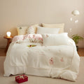 Green Christmas Tree pattern milk fibre bedding four-piece set with quilt cover and pillowcases