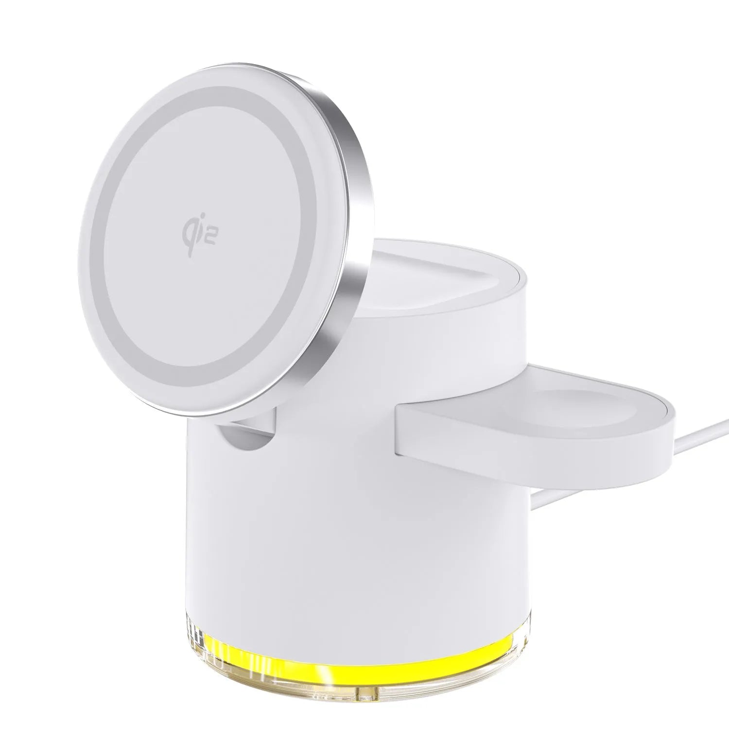 C16 portable folding three-in-one magnetic wireless charger for iPhone, Apple Watch and AirPods in black or ivory white
