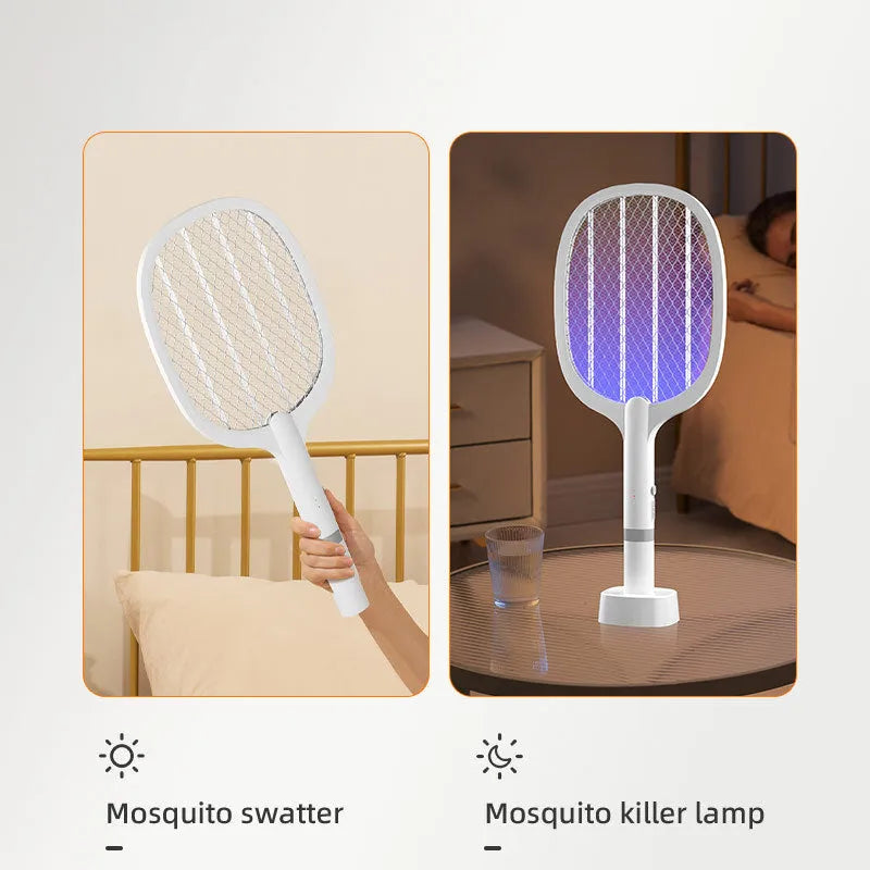 Rechargeable handheld electric mosquito swatter in 959 or 996 colour variant.