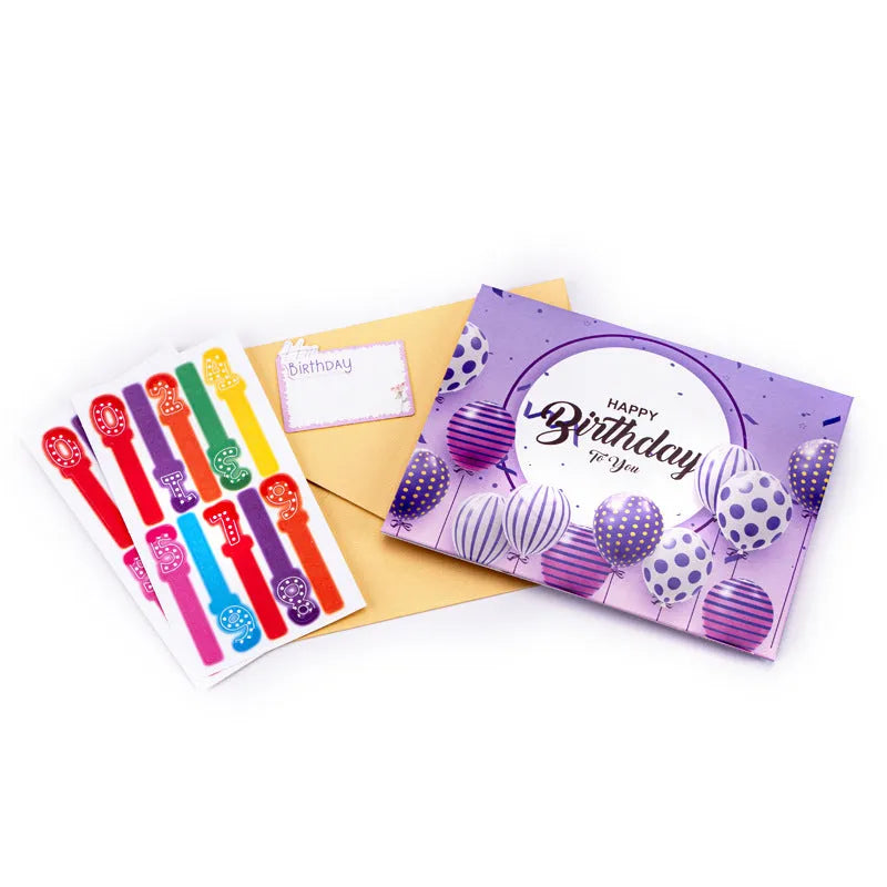 Open 3D pop-up greeting card with Chinese ink style cake illustration, showing manual folding detail.