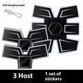 Eight abdominal massage patches for waist reduction and muscle sculpting in various colours
