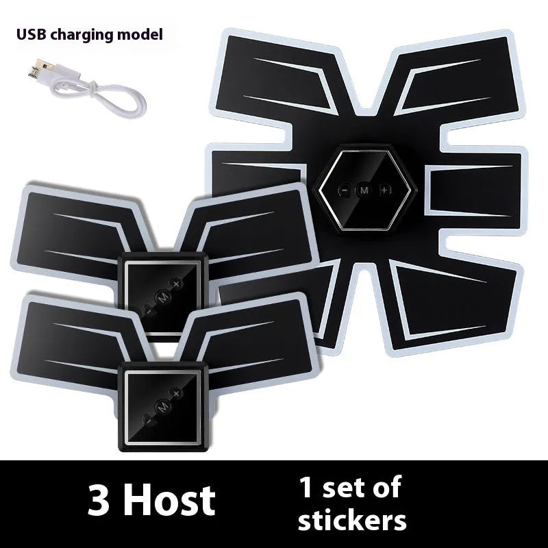 Eight abdominal massage patches for waist reduction and muscle sculpting in various colours