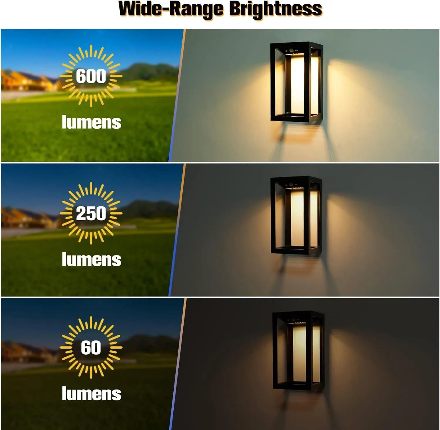 Modern Chinese outdoor wall lamp with solar panel and IP65 waterproof rating for garden installation