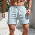 Men's straight leg track shorts in solid colours with loose casual fit