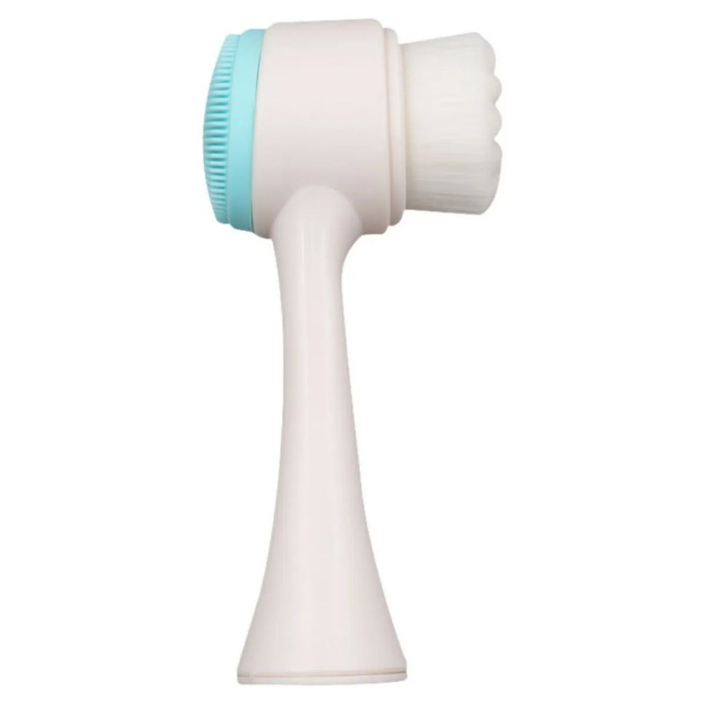Blue and pink nylon pet paw brush for dog and cat grooming measuring 13.5cm long