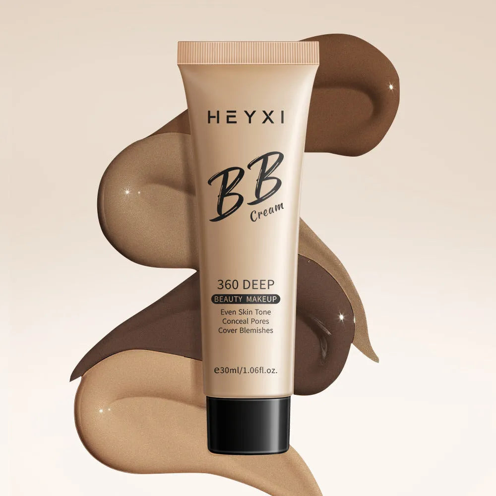 Waterproof and sweat-proof BB cream makeup in four colour shades 01, 02, 03, 04.