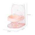 Grey cat ear design anti spill pet feeding bowl with adjustable height and removable hanging cage