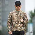 Bone Frog Peak Breaker soft shell jacket in black camouflage for outdoor mountaineering and tactical use.