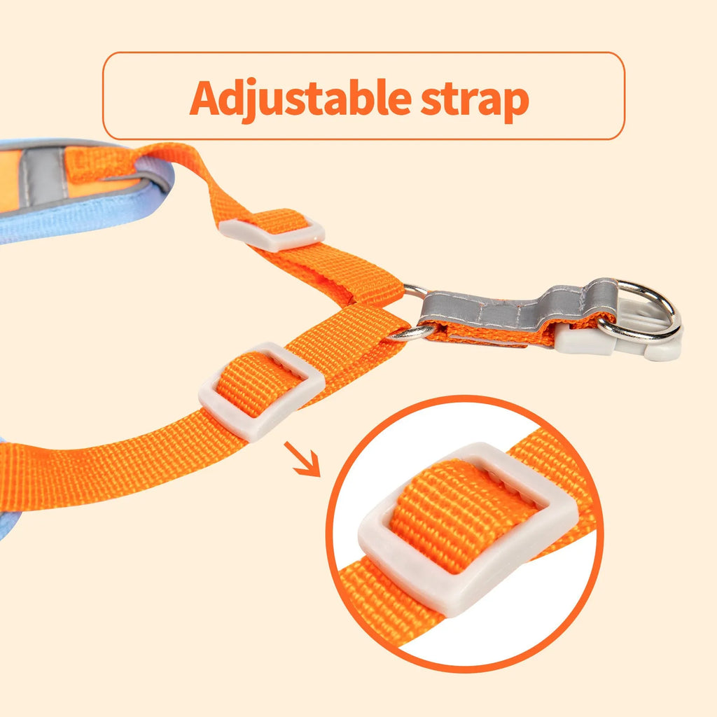 Adjustable dog haulage rope harness with chest strap in multiple colour options