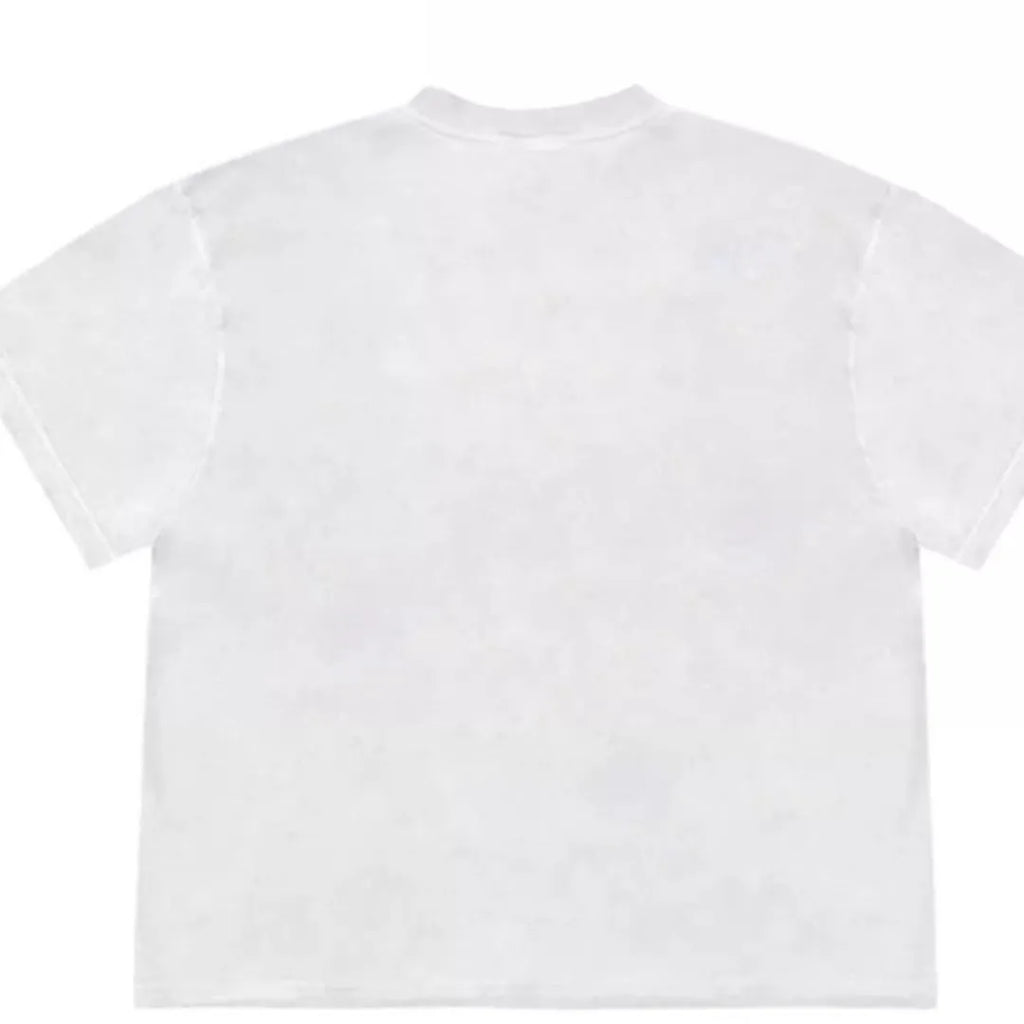 Blueberry and plant patchwork print on a women's loose-fit ice cotton t-shirt.