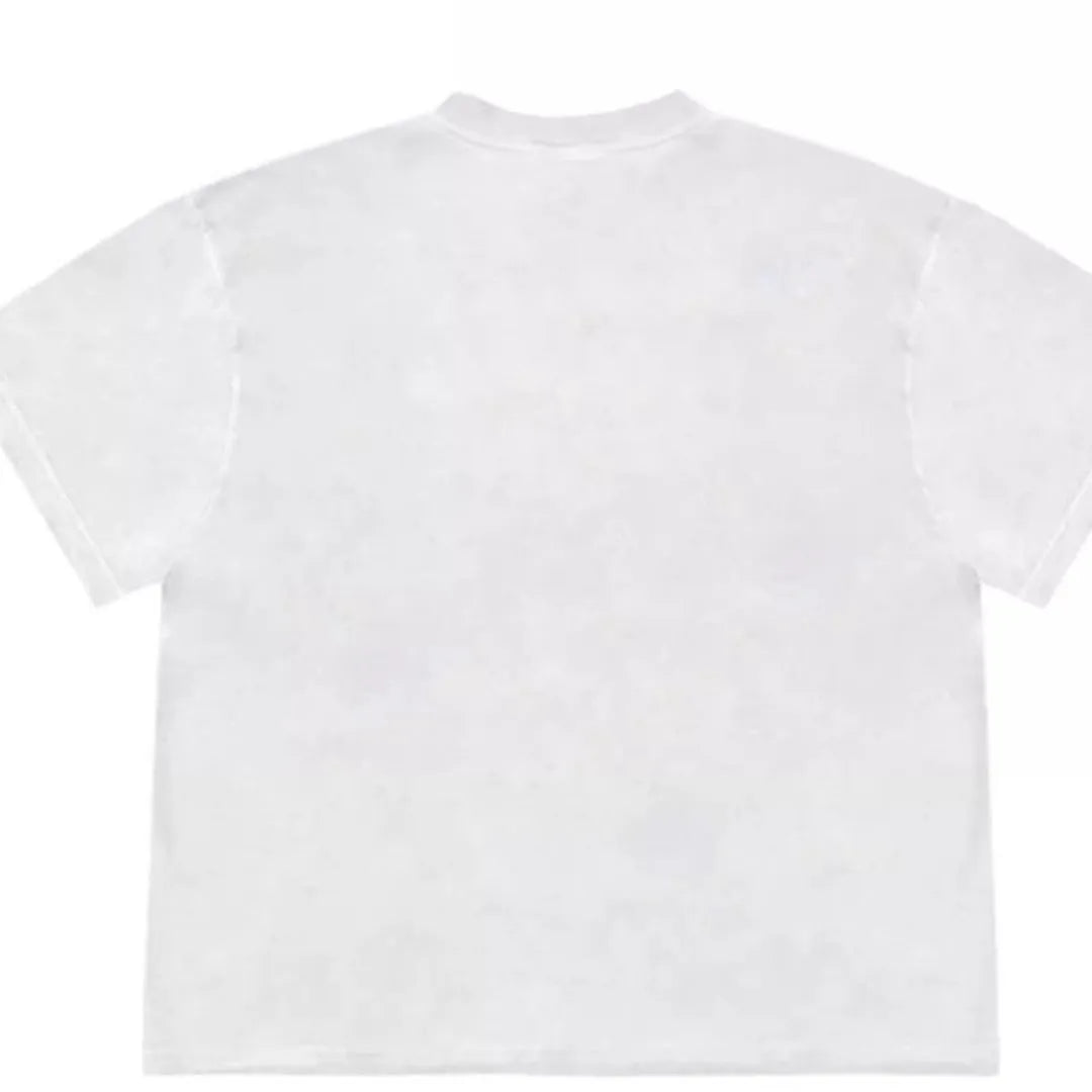 Blueberry and plant patchwork print on a women's loose-fit ice cotton t-shirt.