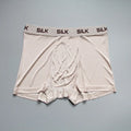 Men's loose-fit silk shorts in navy blue with mid-waist design