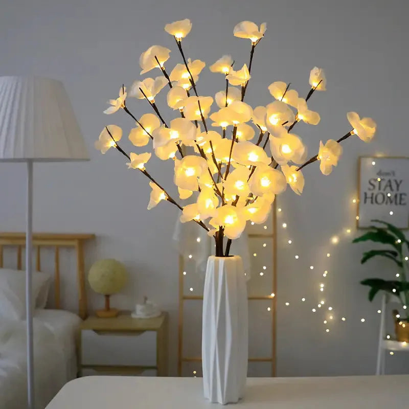 65cm pink LED phalaenopsis branch decorative light with fabric and plastic construction