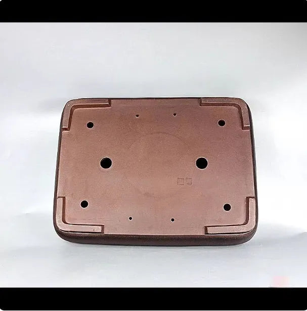 Rectangular handmade antique purple clay flower pot showing 60 cm length and 44 cm width dimensions