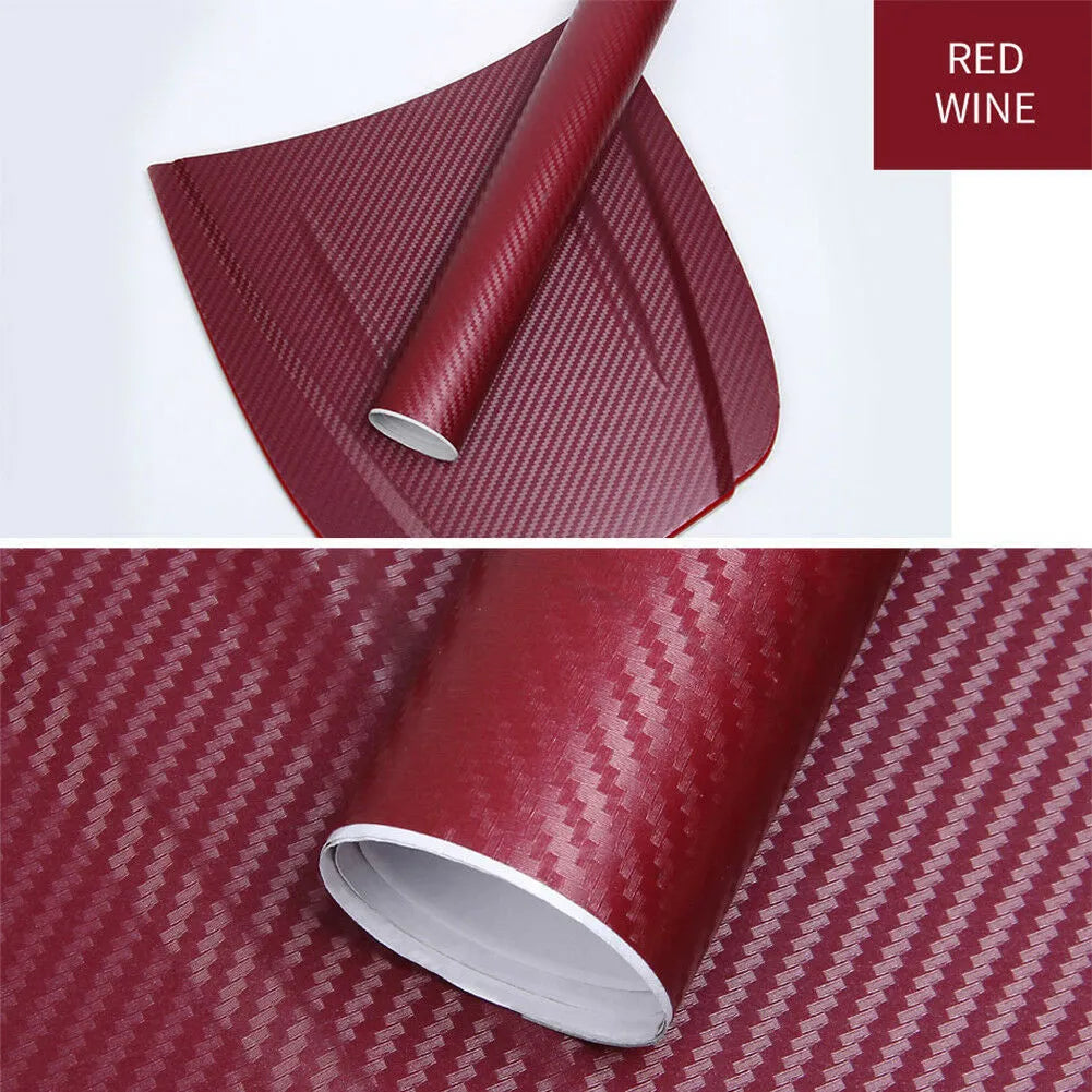 Carbon fibre vinyl sticker roll in eight colours for car decoration