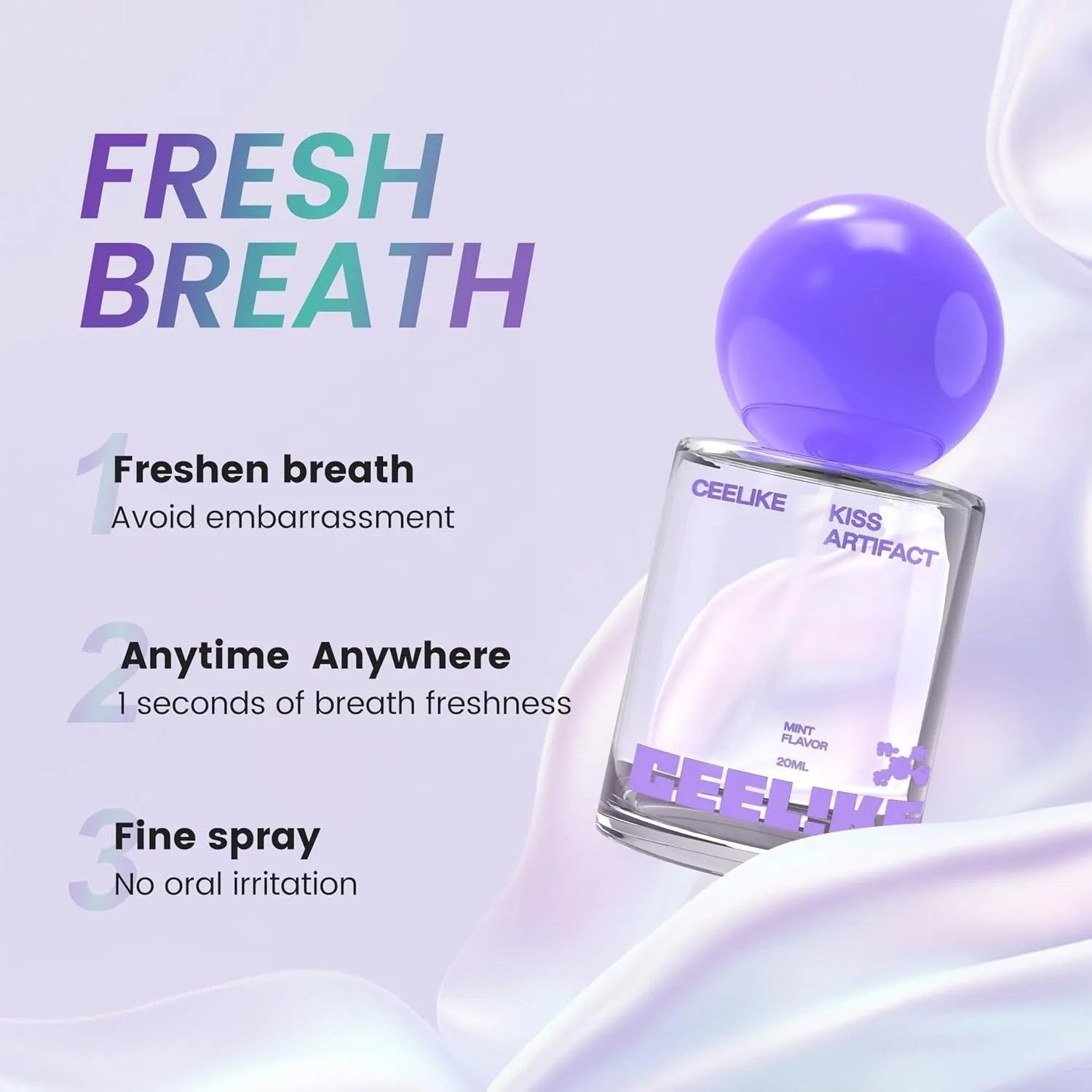 20ml portable probiotic oral spray bottle with spray nozzle for hydrating body care