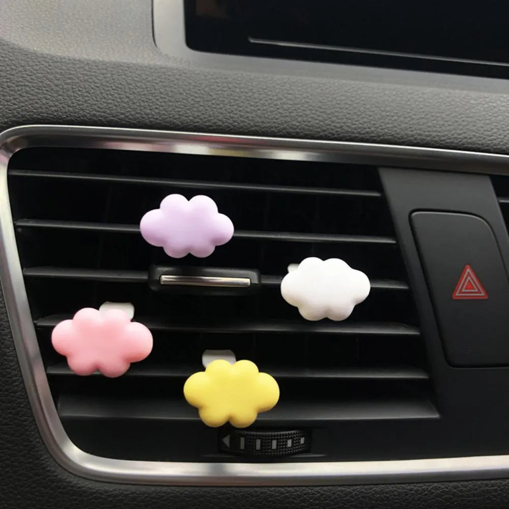 Baiyun cartoon resin car fragrance clip for air vents in assorted pastel colours.