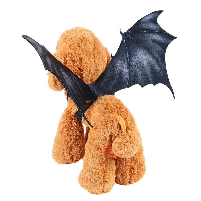 Black cloth bat wings Halloween costume for dogs and cats in large, medium, and small sizes